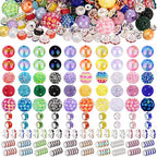 HUISUYTON 190 Pcs Beads for Pens Making, Included Rondelle Spacer Bead and 16/20mm Bubblegum Beads for Pen, Acrylic Bead for Jewelry Making, Bracelets, Beadable Pens - color: 190PCS Beads