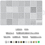 Deinduser 1064 Pieces Letter Beads - White Square for Bracelets Acrylic Jewelry Making Bracelet Alphabet with Black Inked, S-W0B - color: White beads with Black inked letter, size: Square 6*6mm