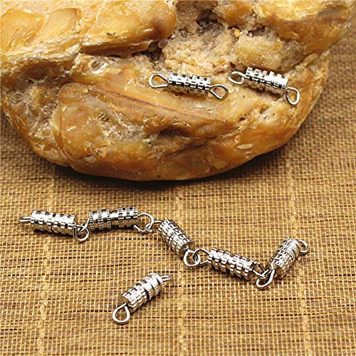 100 Sets 4mm x 15mm Screw Type Clasp Barrel Screw Clasps Twist Clasps Connector for Jewelry Making Necklaces and Bracelets, Silver-Color (Pack of 2) - size: 4mm x 15mm (Pack of 2)