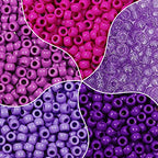 MIIIM 1000PCS 6x9mm Pony Beads Bulk, 5 Styles Purple for Bracelets Making Kit, Kandi, Hair for Braids, Craft for Jewelry Making (Purple) - color: Purple