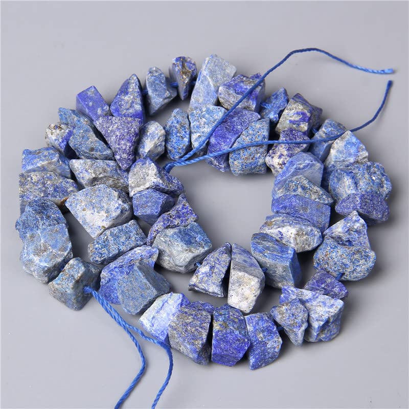 10-13mm Natural Irregular Freeform Raw Lapis Lazuli Stone Nugget Beads Reiki Crystal Healing Minerals Quartz Bead DIY Jewelry Making - color: Lapis Lazuli