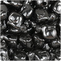 BeadTin Black Opaque 23mm Cat Shaped Plastic Pony Beads (24pcs)