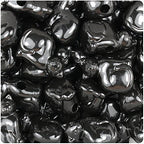 BeadTin Black Opaque 23mm Cat Shaped Plastic Pony Beads (24pcs)