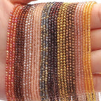 30 Strands 32 Faceted Glass Beads for Jewelry Making 4500pcs 2mm Miny Spacer Bead Round Small Craft Glass Beads for Bracelets Necklaces Earrings (Brown Series) - color: Brown