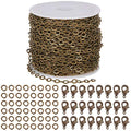 SUNNYCLUE DIY 33 Feet Antique Bronze Curb Cable Chain Link Necklace Small Width 3mm 30 Brass Lobster Claw Clasps, 100 Brass Jump Rings Antique Bronze Jewelry Chain for Jewelry Bracelet Necklace Making - color: Antique Bronze 3mm