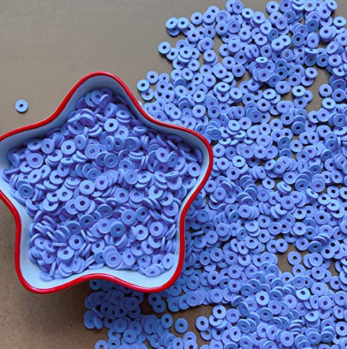 3000Pcs Flat Round Polymer Beads Vinyl Heishi Beads for Jewelry Making Women Necklace Bracelet Earrings (18-Pastel Blue) - color: 18-Pastel Blue