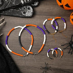 Batiyeer 3000 Pcs Christmas Fall Halloween Clay Beads Set 6 mm Patriotic 4th of July Spacer Beads Winter Polymer Clay Bead for Necklace Earring Bracelet Making(Black, Orange, White, Purple) - color: Black, Orange, White, Purple
