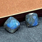 Natural Stone Pendants Faceted Flash Labradorite Stone Beads Flash Crystal Gemstone Charms for Jewelry Making Necklace Bracelet Gift - color: square