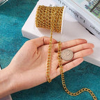 Craftdady 16.4 ft Aluminum Chain 8x5mm Twisted Golden Chain Unwelded Curb Chain Link Necklace Chain for DIY Crafts Bracelet Jewelry Making Pants Chain - color: Golden, 8x5mm