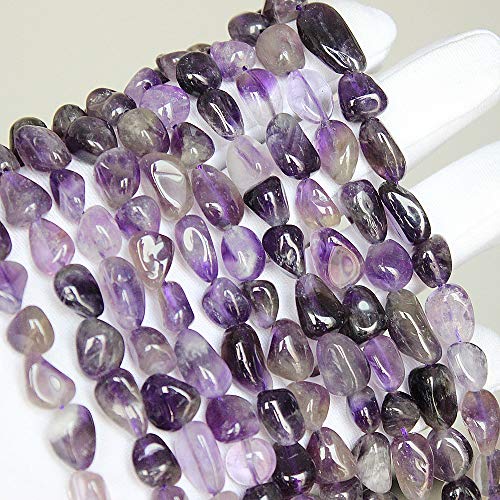 MJDCB Natural Irregular Shape Stone Beads 6-8mm Amethyst Gemstone Energy Crystal for Jewelry Making Bracelet Necklace - color: Amethyst