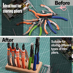 Wooden Plier Organizers 2 Pack Wooden Plier Racks Wood Pliers Block Pliers Holder for Pliers Storage-Rectangular&Hexagon - style: Hexagon & Rectangle