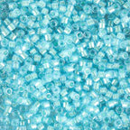 Miyuki Delica Seed Beads – Size 11/0 (1.6 mm), DB1708, Mint Pearl Lined Ocean Blue, 7.2 g, Approx. 1440 Beads, Made in Japan - color: DB1708 - Mint Pearl Lined Ocean Blue