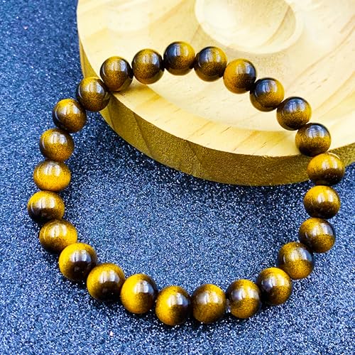 Handmade 8mm Beaded Bracelets For Men Protection Bracelet For Women Chakra Feng Shui Stretchy Handmade Lucky Money Stretchy Crystal Bracelets Best Gifts - color: Simulated Tigers eye