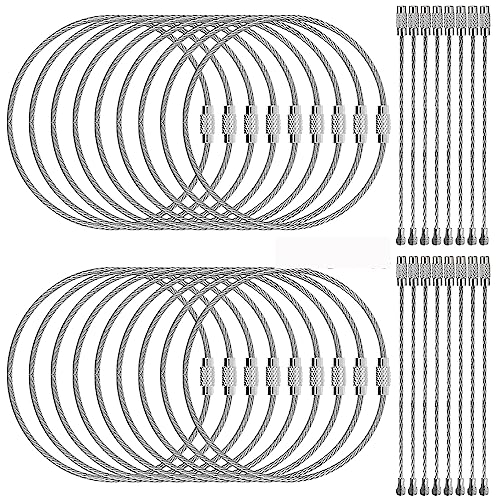 100pcs Stainless Steel Wire Keychains Aircraft Cable Cable Key Ring for Hanging ID Tags or Luggage Tags,6.3 inch 2mm - color: 100 Pcs