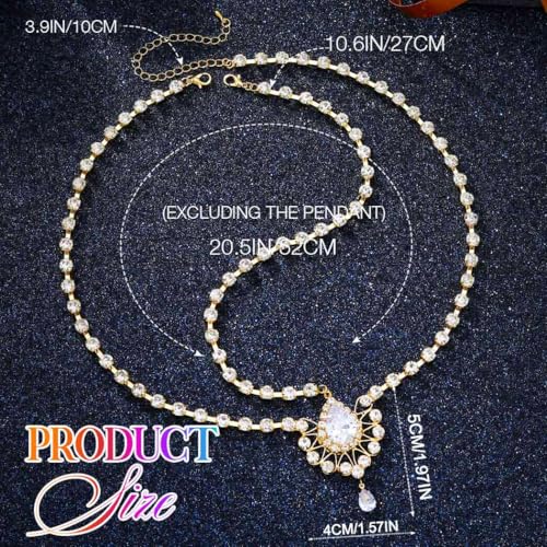 Catery Head Chain Jewelry Boho Gold Rhinetsone Headpiece Indian Accessories for Women - color: Gold