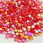 450Pcs Acrylic Beads AB Crystal Star Beads Heart Beads for Jewelry Making DIY Bead Bracelet Necklace Earrings(Bright Red) - color: Bright Red