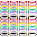 LUYI 32 Pcs Preppy Jewelry Bracelets for Women Clay Bead Colorful Surfer Heishi Bracelet Set Stackable Beaded Friendship Stretch Bracelets Boho Y2K Summer Beach Elastic Layering Bracelets - style: 96PCS-CheerBracelets