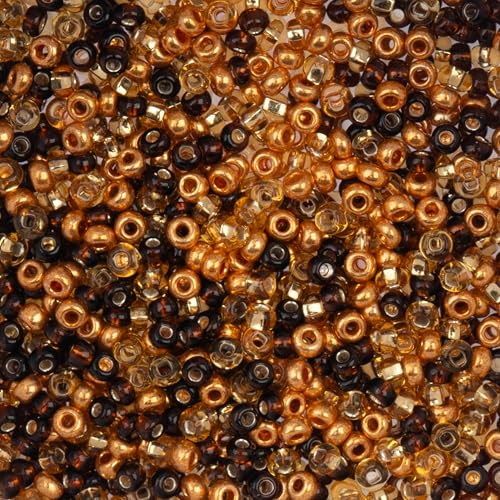 John Bead 8/0 Czech Glass Seed Beads 22 Grams Royal Topaz Mix for DIY Arts Crafts Jewelry Bracelets Necklaces Earrings Phone Charm Making - color: Royal Topaz Mix