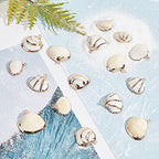 SUNNYCLUE 1 Box 16Pcs Seashell Charms Oval Ocean Beach Spiral Connectors Pendant Conch Shells Charms with Plated Golden Loop Bail for Jewelry Making DIY Necklace Bracelet Supplies - color: 1 Box 16Pcs Seashell Charms