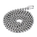 Titanium Stainless Steel Small Beads Ball Chain Necklace for Men Women 24-38 Inches Silver Black Gold - color: Silver, 2.4mm wide