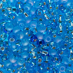 John Bead Czech Glass Seed Beads 6/0 Aqua Mix Beads for Jewelry Making Crafts, 23g Vial - color: Aqua Mix