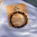MAIBAOTA Healing Crystal Bracelet for Women Men, 8/4 mm Natural Stone Beaded Bracelets, Jewelry Birthday Gifts, Round Gemstones Stretch Bracelets - color: Brown-Tiger Eye, size: 8 mm