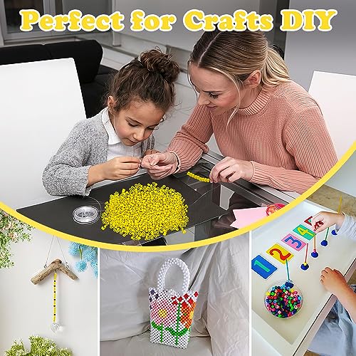QPIXVB 1100pcs Pony Beads,Friendship Bracelet Beads Kit,Bead for Jewelry Making and Bracelets Making,Bulk Hair Bead for Braids,Crafts - color: yellow beads