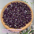 1000pcs 5mm Half Pearl Beads Flatback Pearl Beads Half Round Plastic Pearls for Crafts Scrapbooking Embellishment Nail Art( Dark Purple AB) - color: Dark Purple AB, size: 5mm