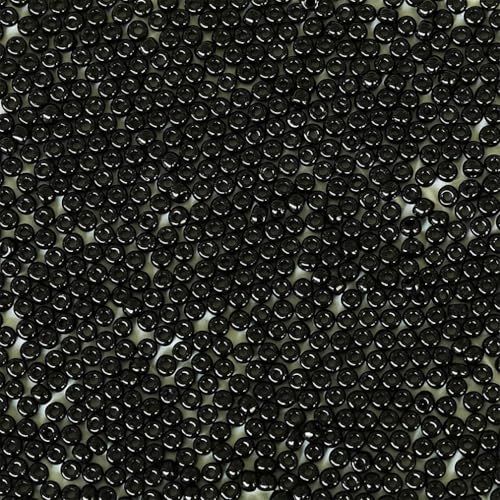 Size 6/0 Crafts Glass Seed Beads 4mm Black Beads for Jewelry Making (Total About 100g About 1200pcs) - color: Black