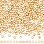 Beebeecraft 300Pcs 2.5mm Round Crimp Beads Real 14K Gold Filled Brass 1.6mm Hole Metal Rondelle Crimp Spacer Beads for Jewelry Making Necklace Bracelets Earring DIY Crafts - size: 2.5mm
