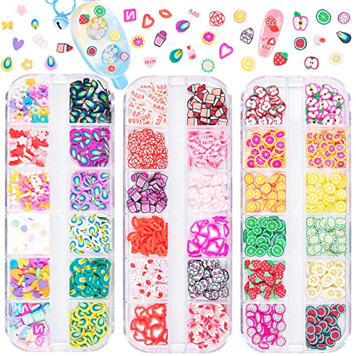 Polymer Clay Mix Sprinkles Slice Confetti for Fake Dessert Cake Decor, Art DIY Projects Resin Jewelry Making Pack of 3-Box 36 Designs
