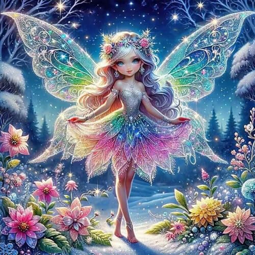 Axquilon Diamond Art Kits for Adults-Round Full Drill 5D Fairy Diamond Painting Kits for Adults Beginners Paint by Diamonds Pictures Girls Gem Art Painting Kits DIY Crafts Kits 14x14inch - color: Fairy