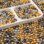 8mm Acrylic Beads 600pcs AB Golden&Silver Spacer Bubble Bead Plastic Crafts Beads for DIY Necklaces Bracelets Earrings Jewelry Making (Golden&Silver&Grey) - color: golden&silver&grey