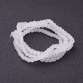 FASHEWELRY 200Pcs Transparent Frosted Glass Bead 4mm Matte Crystal Glass Loose Beads for DIY Jewelry Making (White) - color: White