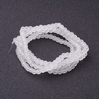 FASHEWELRY 200Pcs Transparent Frosted Glass Bead 4mm Matte Crystal Glass Loose Beads for DIY Jewelry Making (White) - color: White