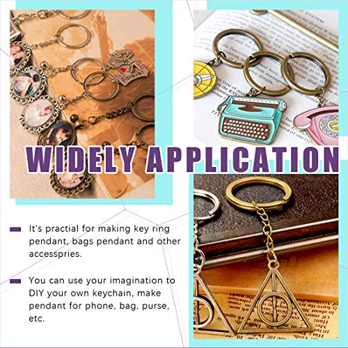 Swpeet 360Pcs 6/5" 30mm Bronze Key Chain Rings Kit, Including 120Pcs Keychain Rings with Chain and 120Pcs Jump Ring with 120Pcs Screw Eye Pins Bulk for Jewelry Findings Making (Bronze) - color: Bronze, size: 30mm