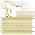 200 PCS/100 Pairs 14K Gold Tone Earring Hooks Hypoallergenic 925 Sterling Silver Plated Ear Wires Fish Hooks with 100 PCS Silicone Ear Backs and Jump Rings Earring Finding for DIY Jewelry Making - color: 14K Gold