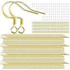 200 PCS/100 Pairs 14K Gold Tone Earring Hooks Hypoallergenic 925 Sterling Silver Plated Ear Wires Fish Hooks with 100 PCS Silicone Ear Backs and Jump Rings Earring Finding for DIY Jewelry Making - color: 14K Gold