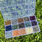 900pcs 6mm Crystal Beads Bicone Bracelet Bead Faceted Glass Beads for Jewelry Making DIY Necklace Earring Suncatcher Crafts (Metallic Colors) - size: 6mm