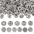 Craftdady 66Pcs Large Hole Rondelle Spacer Beads Alloy European Beads 11 Style Tibetan Antique Silver Spacer Beads Western Beads for Crafts Jewelry Making - color: Antique Silver-12 Styles, Rondelle