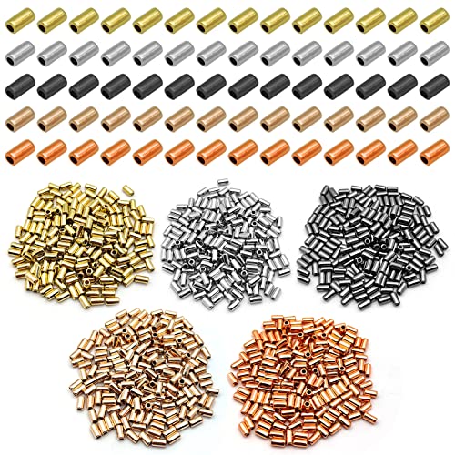1000pcs Assorted Spacer Bead for DIY Crafts,5 Colors Round Cube Spacer Column Bead Loose Beads for DIY Jewelry Making,Bracelet Necklace Earring Bracelet Craft Supplies(6x3mm) - color: Gold, White K, Rose Gun Black, Antique Red