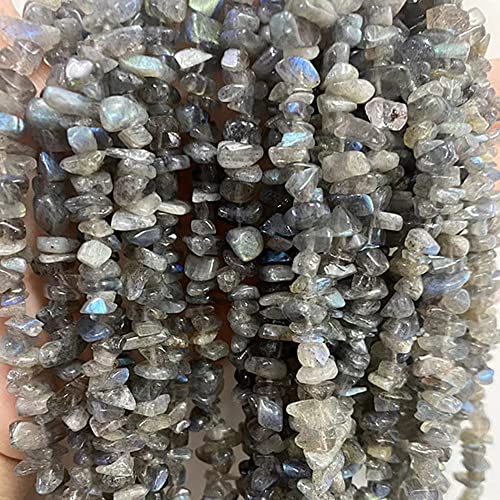 5-8mm Natural Labradorite Gemstone Chips Loose Beads Semi Precious for Jewelry Making DIY Handmade Craft Supplies 1 Strand per Bag Approxi 34" - color: labradorite Chips