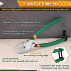 SPEEDWOX Flush Cut Pliers Side Cutting Pliers with Longer Flush Cutting Edge Flush Cutter Wire Cutter for Crafts Flush Cut Trimmers Craft Cutter Model Tools Flush Cut Snips Plastic Pliers Hand Tools - size: 8"