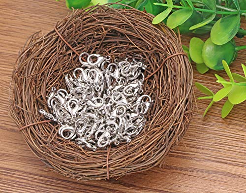Shapenty Small Metal Alloy Lobster Claw Clasps Clip DIY Necklace Jewelry Finding Making Accessories Fastener Hook, 12mmx6mm, 100PCS (Nickel) - color: Nickel