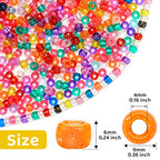 1200pcs Pony Beads Bulk – Glitter Orange 6x9mm Plastic Craft Beads for Bracelets, Jewelry, Hair Braiding & DIY Projects - color: Glitter Orange