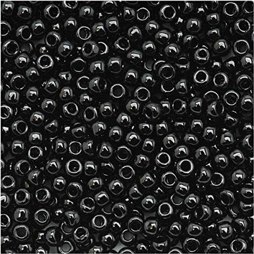 Toho Round Seed Beads 11/0#49 'Opaque Jet' 8 Gram Tube