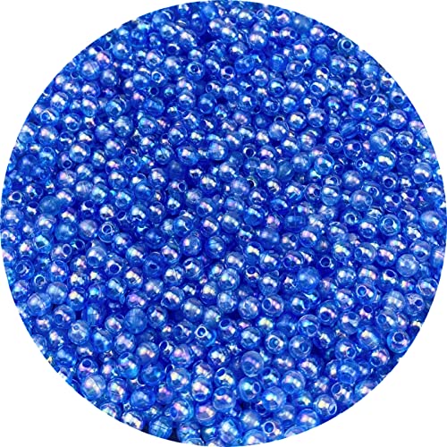 1500 Pcs 4mm Acrylic Round Beads AB Colors Round Spacer Beads for Earring Bracelet Necklace Key Chains Jewelry DIY Craft Making (Royal Blue AB) - color: Royal Blue AB, size: 4mm