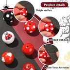 DanLingJewelry 50pcs 20mm Ladybug Acrylic Beads - Red, Black, Heart Dot Printed for DIY Craft Jewelry Making - color: 50pcs - ladybug