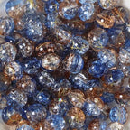 100Pcs 10mm Crackle Glass Beads for Jewelry Making - Round Spacer Crystal Beads Bulk, DIY Craft Supplies for Necklace Bracelet Earrings (Light Blue Coffee) - color: Light Blue Coffee