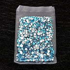 AD Beads 1440 Pieces Mixed Size Glue on Quality Glass Flatback Rhinestones Round Crystal Gems (05 Aquamarine) - color: Aquamarine 05
